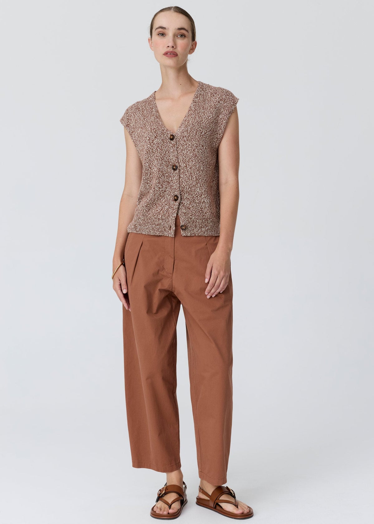 POL Alma Barrel Pant in Toffee