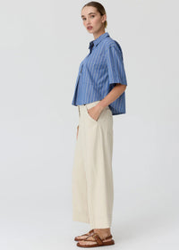 POL Aubin Camp Shirt Blue/Butter side view