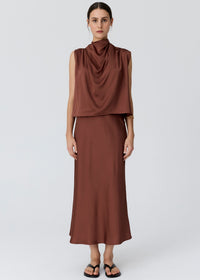 POL Innes Bias Skirt Toffee front