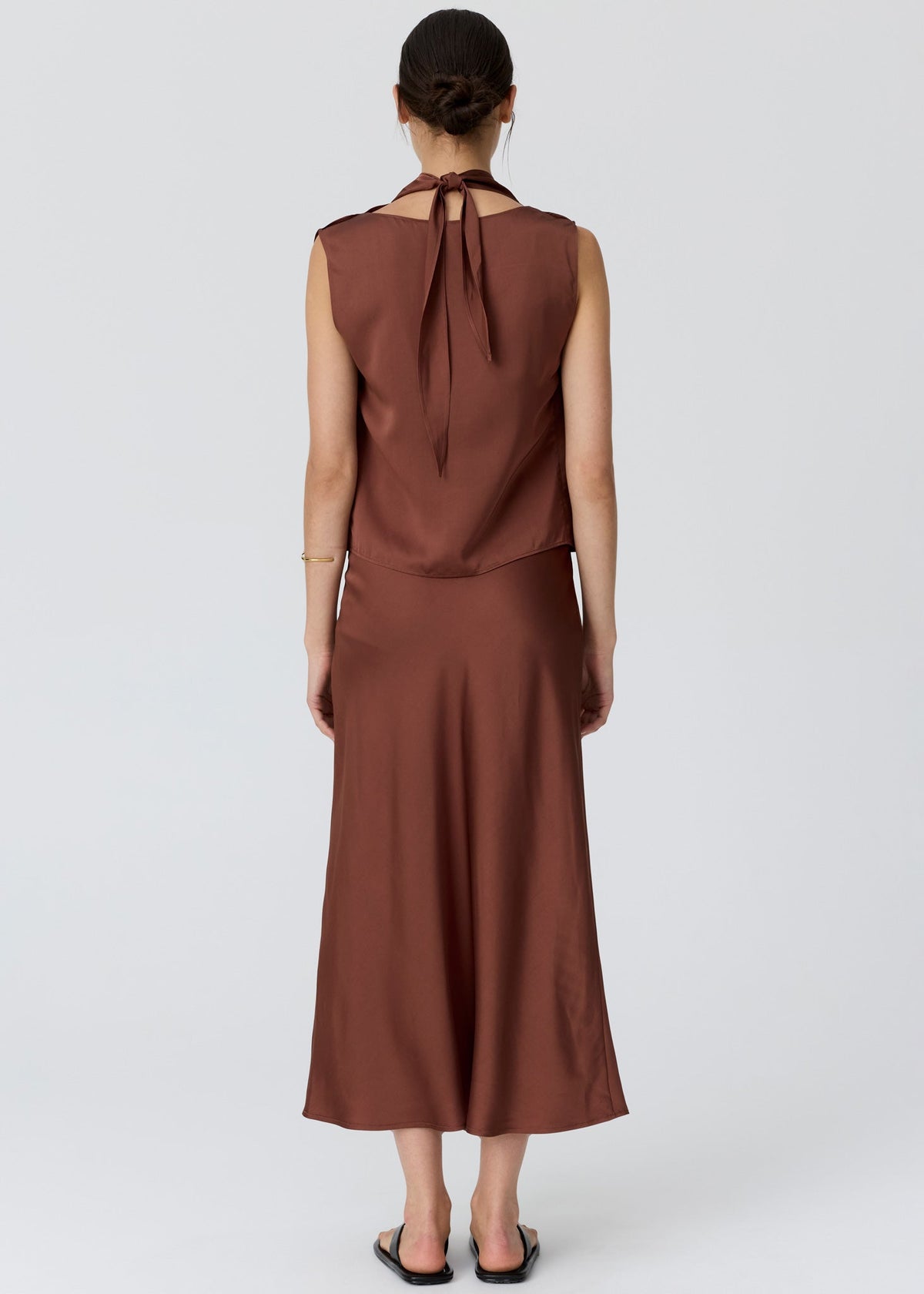 POL Innes Bias Skirt Toffee detail