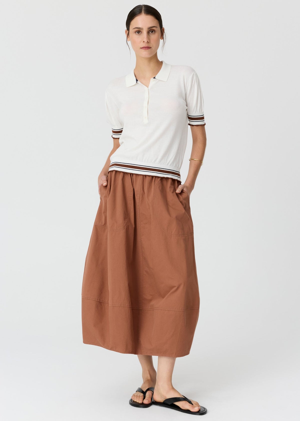 POL Dahlia Knit Polo White/Toffee back