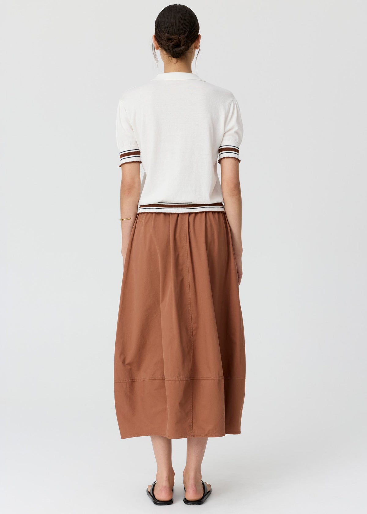 POL Dahlia Knit Polo White/Toffee with Alma skirt