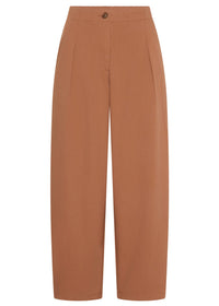 POL Alma Barrel Pant Toffee flat lay