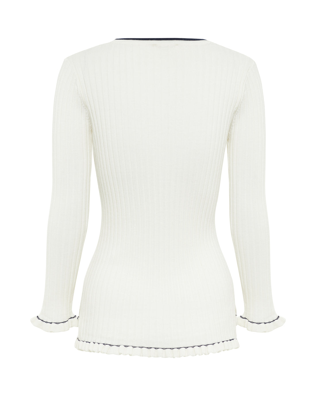 Audrey Wool Rib Top - Cream
