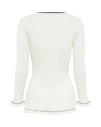 Audrey Wool Rib Top - Cream