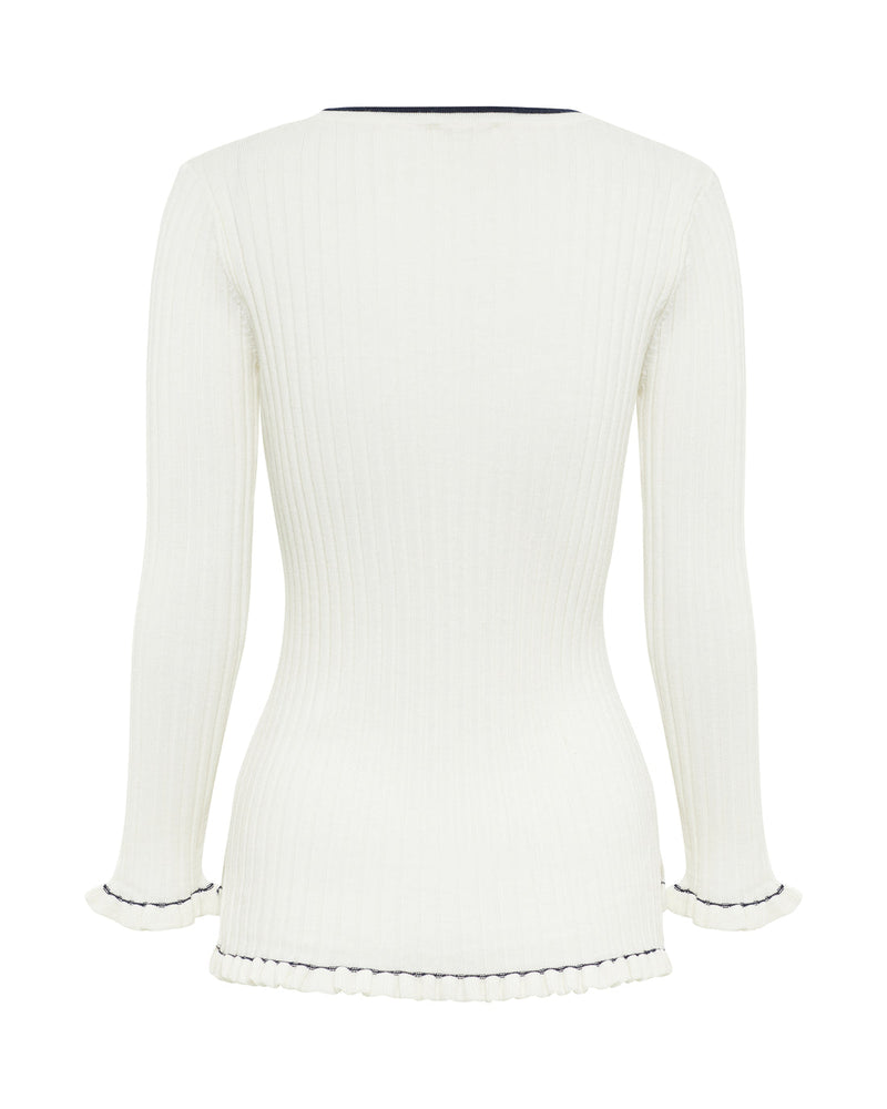 Audrey Wool Rib Top - Cream