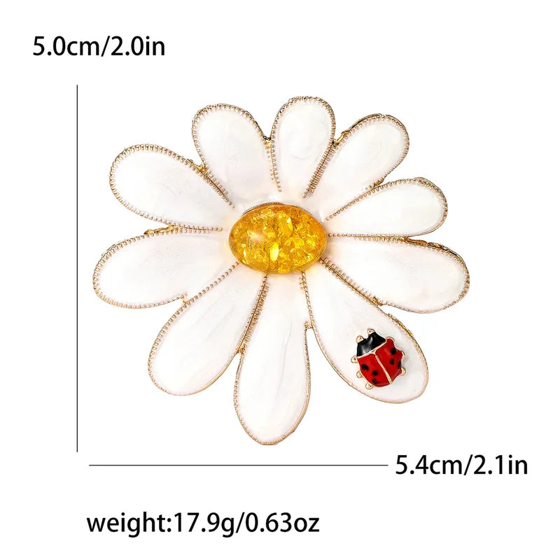 Daisy & Lady Bug Brooch
