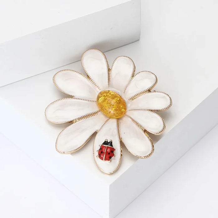 Daisy & Lady Bug Brooch
