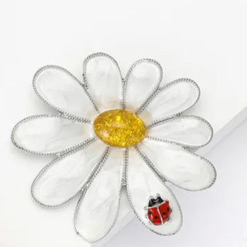 Daisy & Lady Bug Brooch