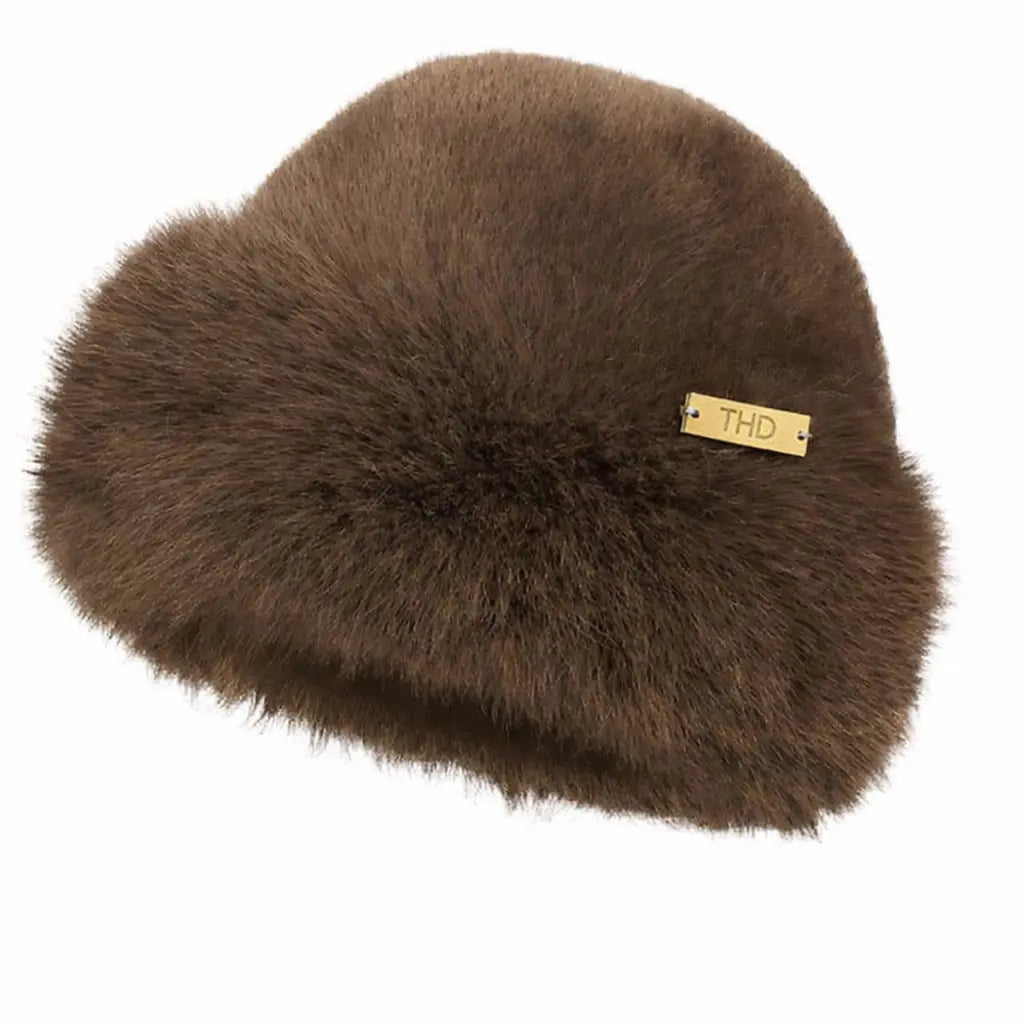 Faux Fur Peruvian Hat - Chocolate
