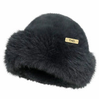 Faux Fur Peruvian Hat - Black