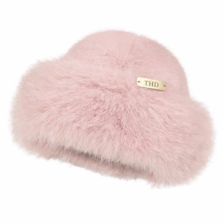Faux Fur Peruvian Hat - Pink