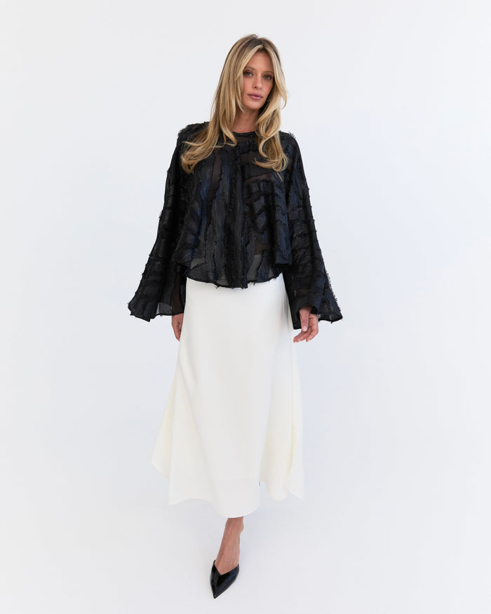 Eder by Anna Sensuel A-line midi skirt in ivory