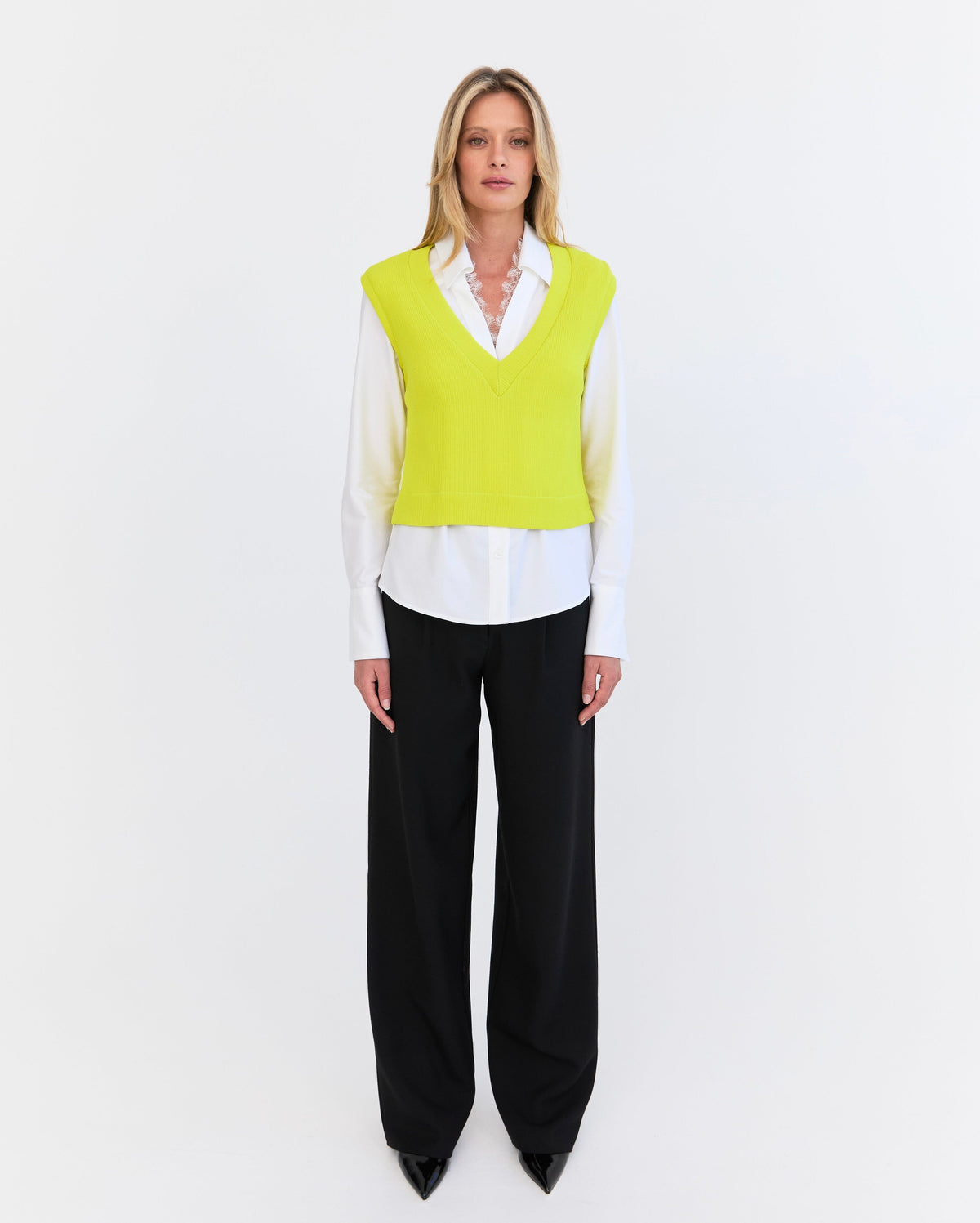 Eder by Anna Astrid knit vest in citrus