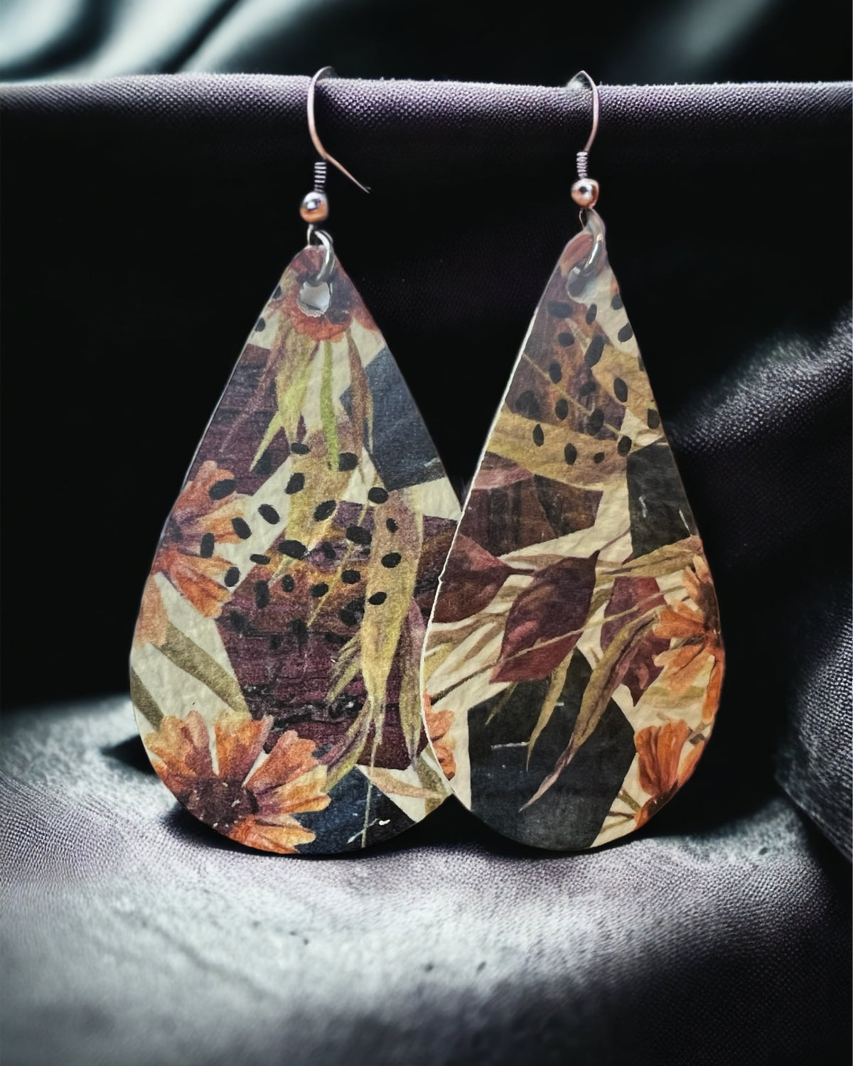 Teardrop Earring "Autumn Floral''