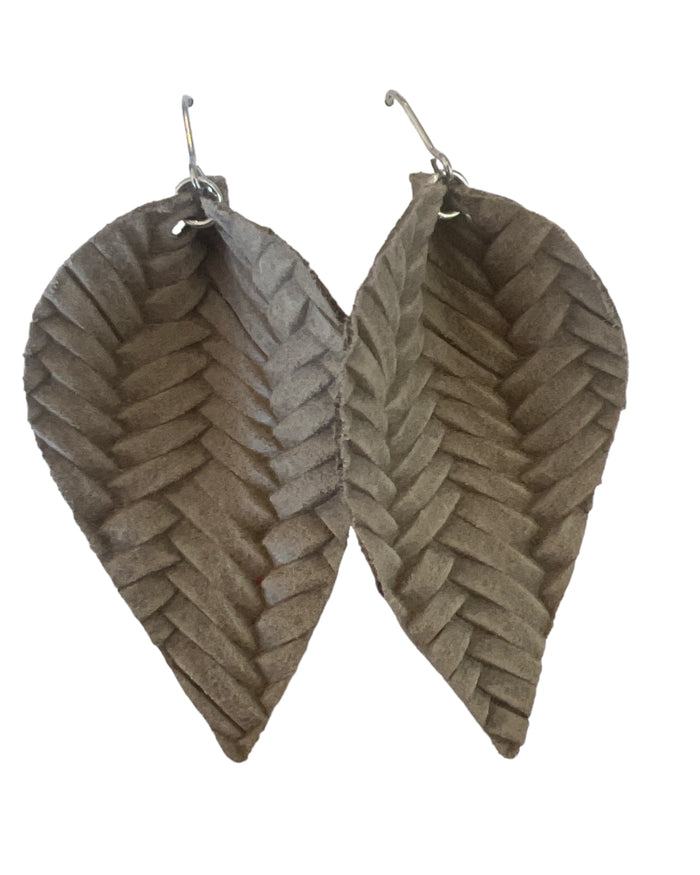 Weaved Washed Stone Earrings - Petal Earrings