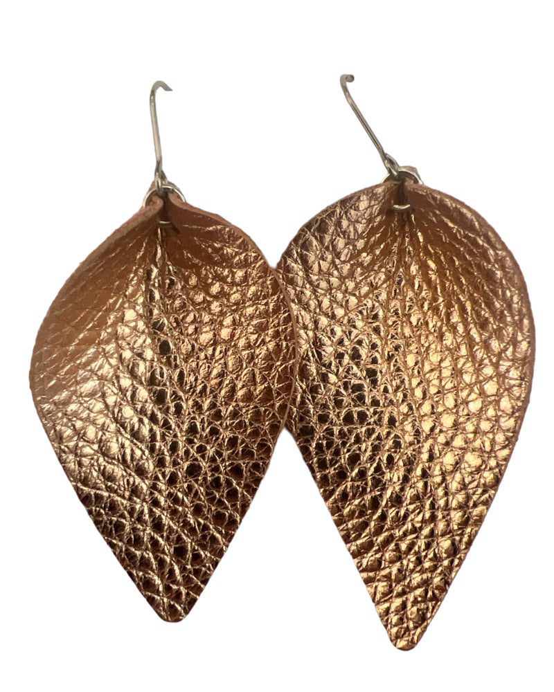 Rose Gold Metallic - Petal Earrings