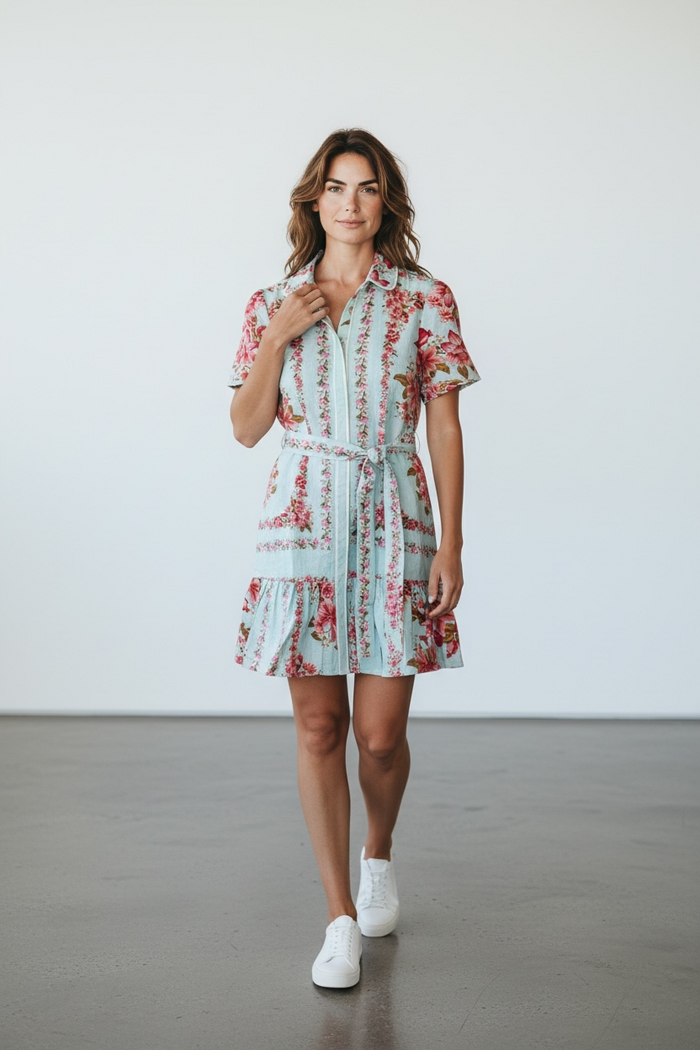 Alessandra - Renae Linen Dress Portofino