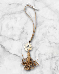 MADITA-FEDORA Horn & lamb leather Necklace