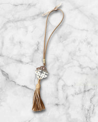 MADITA-FEDORA Horn & lamb leather Necklace