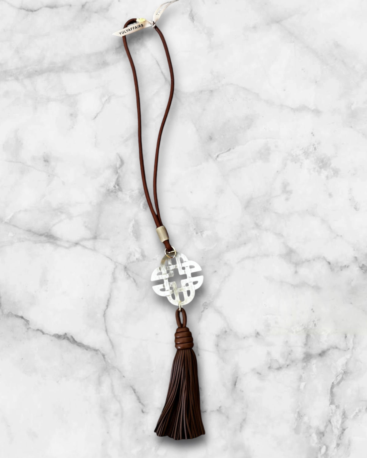 MADITA-FEDORA Horn & lamb leather Necklace