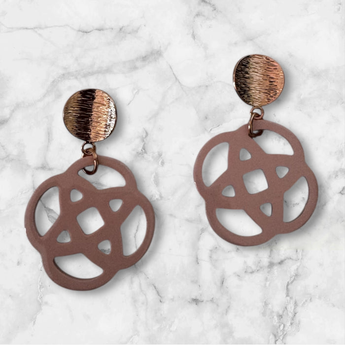 Buffalo Horn Earrings with Infinity Symbol Coloured