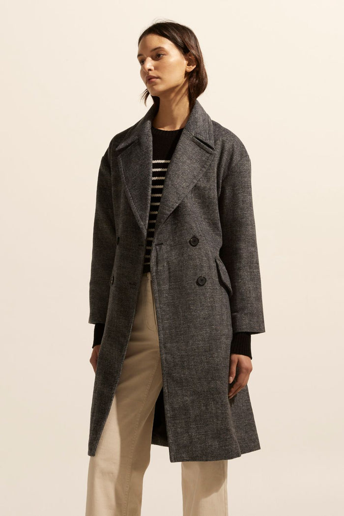 Zoe Kratzmann Pillar Coat Black Mini Check