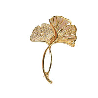 Gold Ginko Brooch