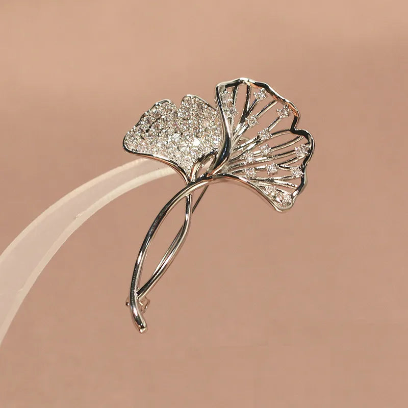 Gold Ginko Brooch
