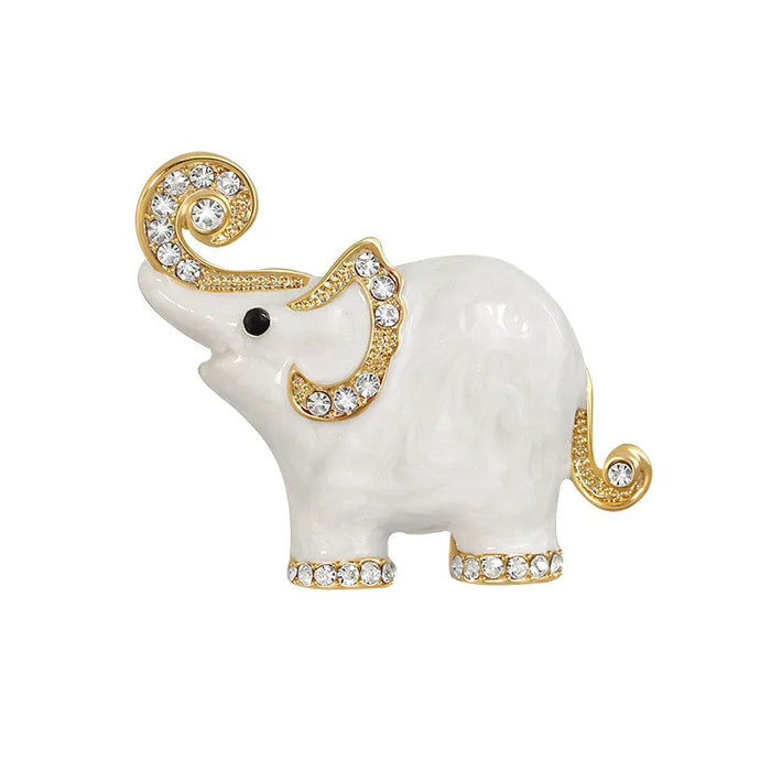 Elephant Enamel Brooch