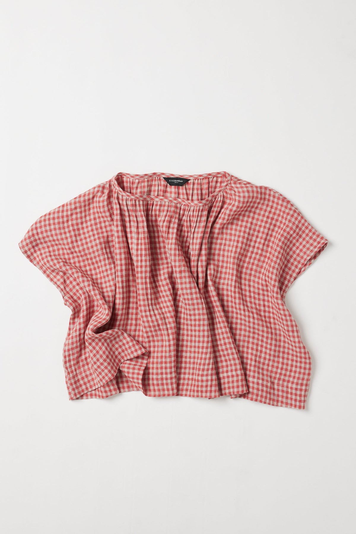 Eva's Sunday Poppy Layering Top Burnt Sienna Gingham