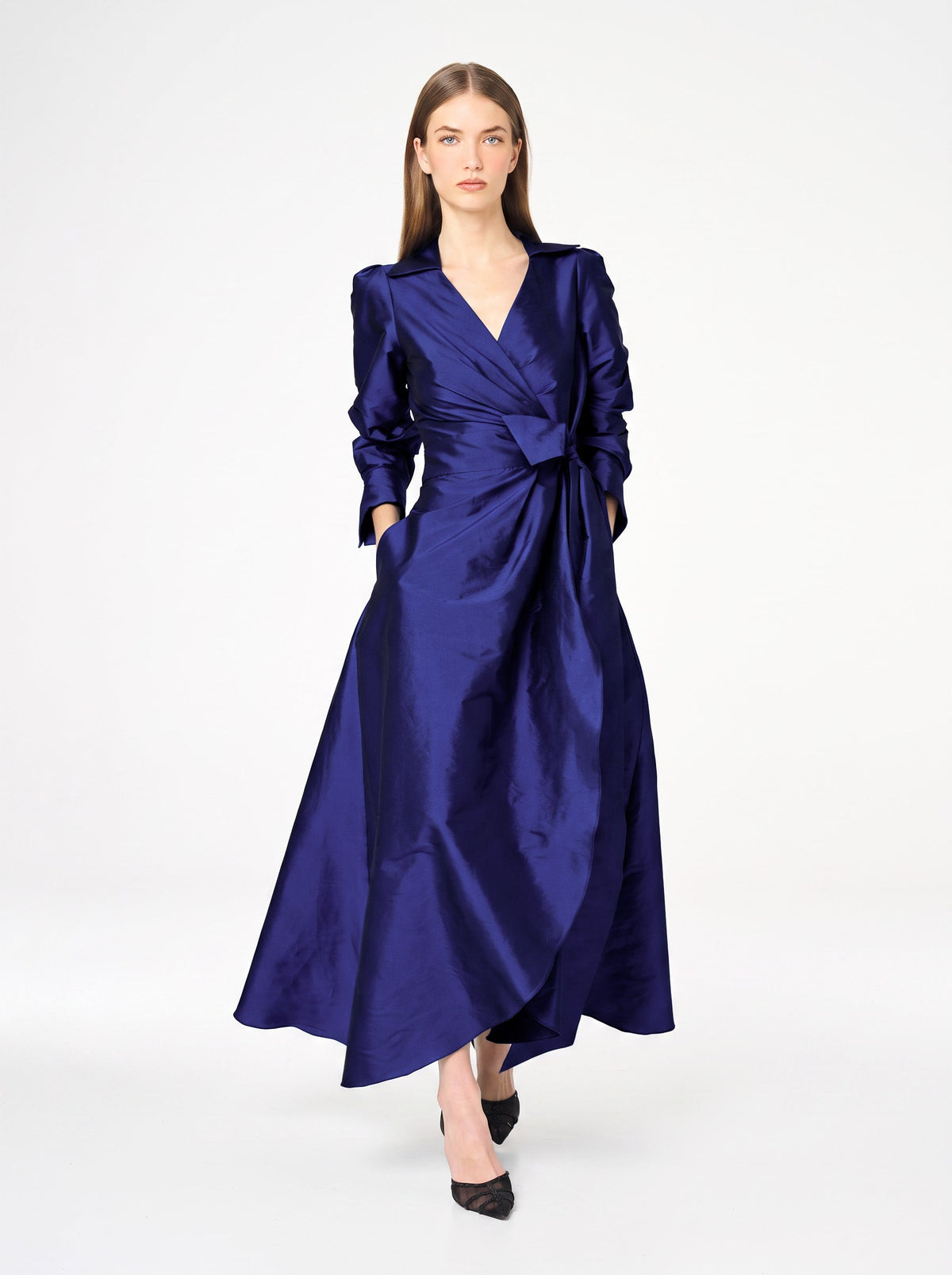 Moss & Spy Portia Dress in Luminous Blue, detail