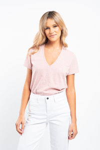 Kireina Veronica V-Neck Tee Pink