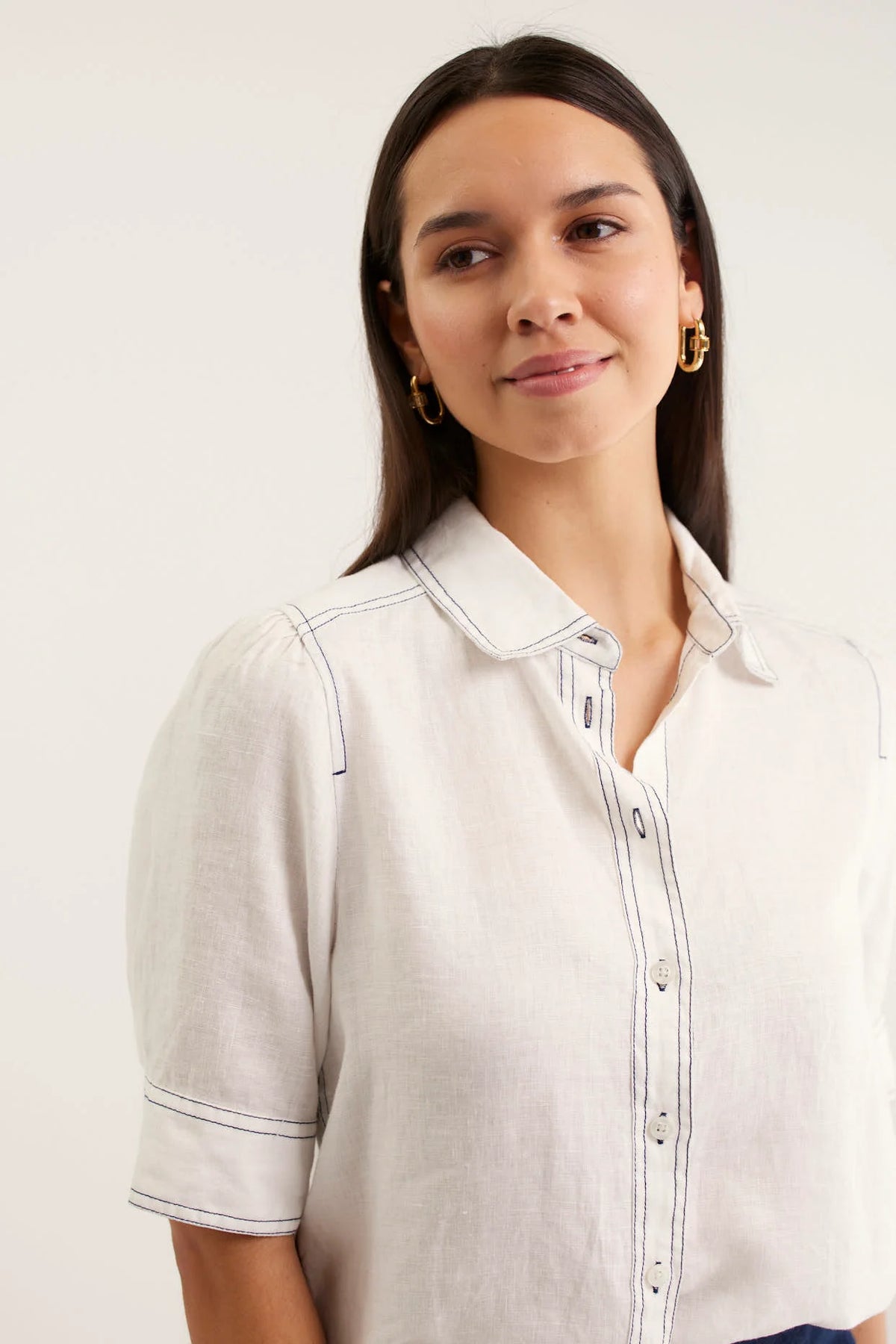 Alessandra - Ruby Linen Shirt - White