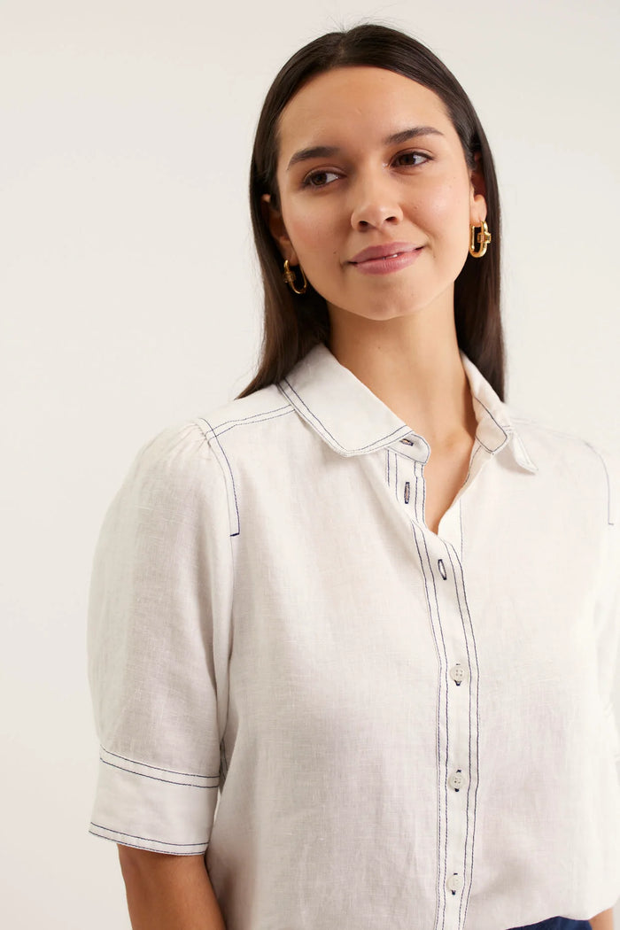Alessandra - Ruby Linen Shirt - White