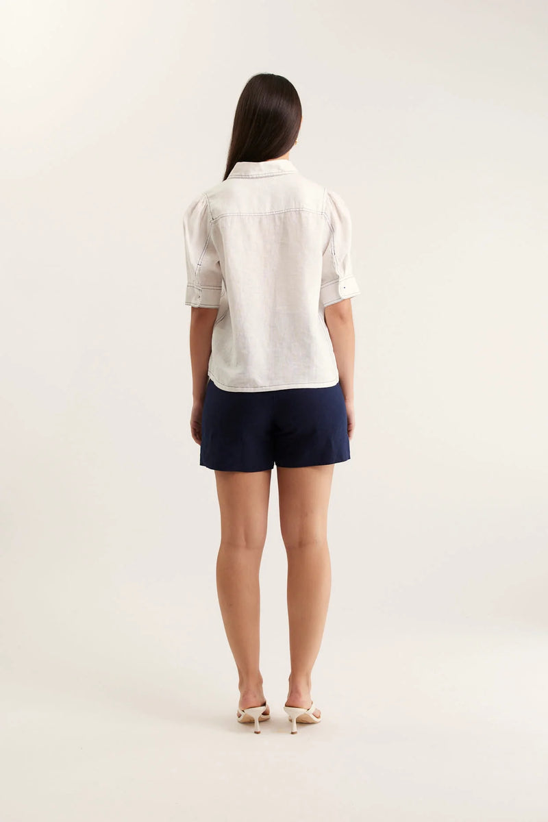 Alessandra - Ruby Linen Shirt - White