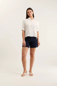 Alessandra - Ruby Linen Shirt - White