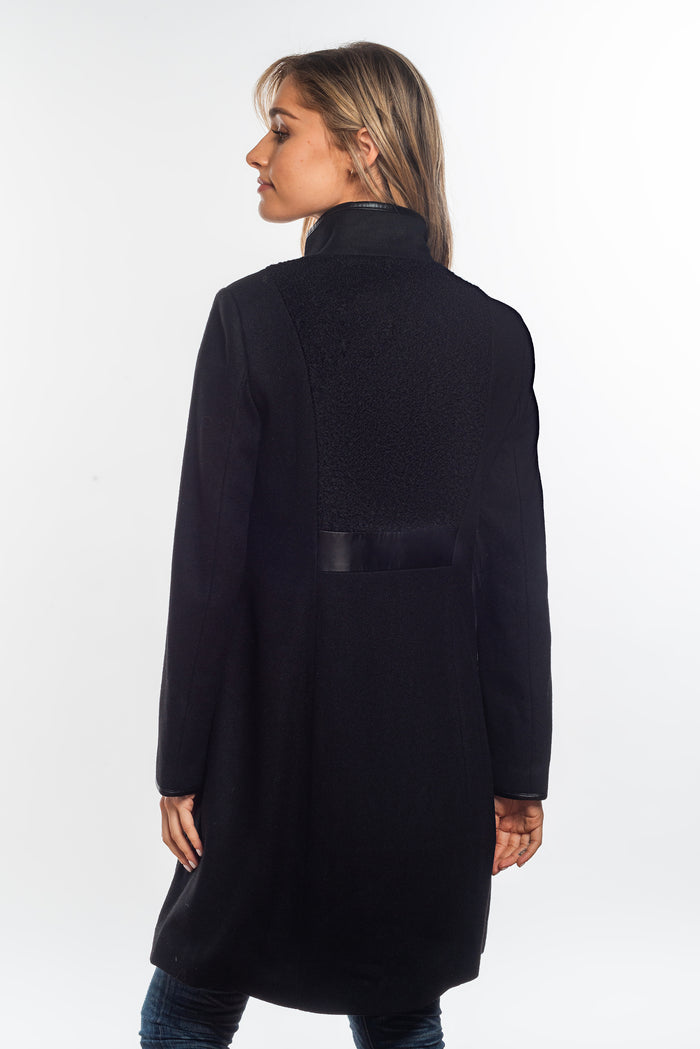 Sabena - Multi Fabric Pu Trim Coat