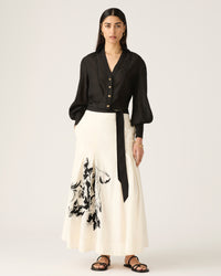 Mos the Label - Lis Embroidered Midi Skirt