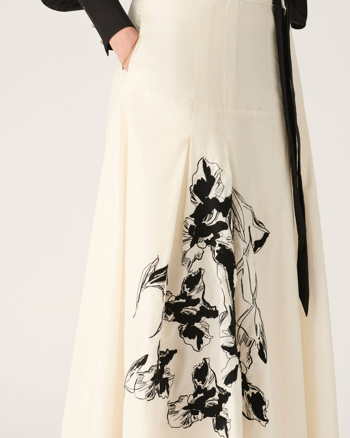 Mos the Label - Lis Embroidered Midi Skirt