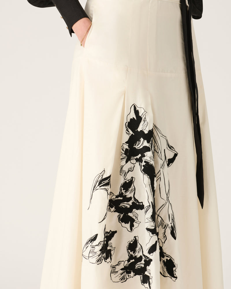 Mos the Label - Lis Embroidered Midi Skirt