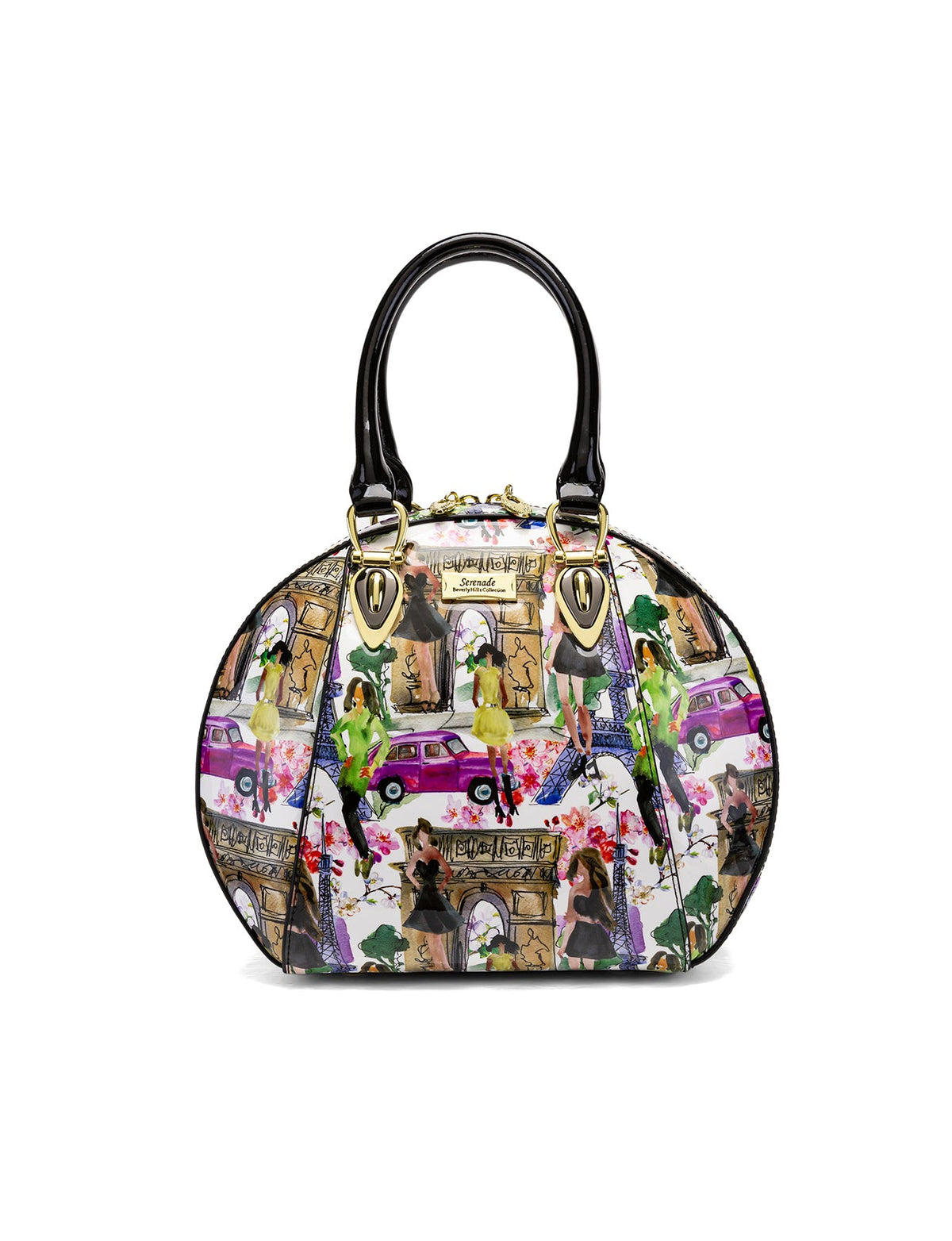 Serenade Paris Round patent leather bag