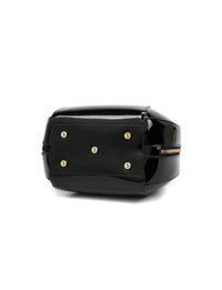 Allura Rounded Mini Patent Leather Handbag - Black