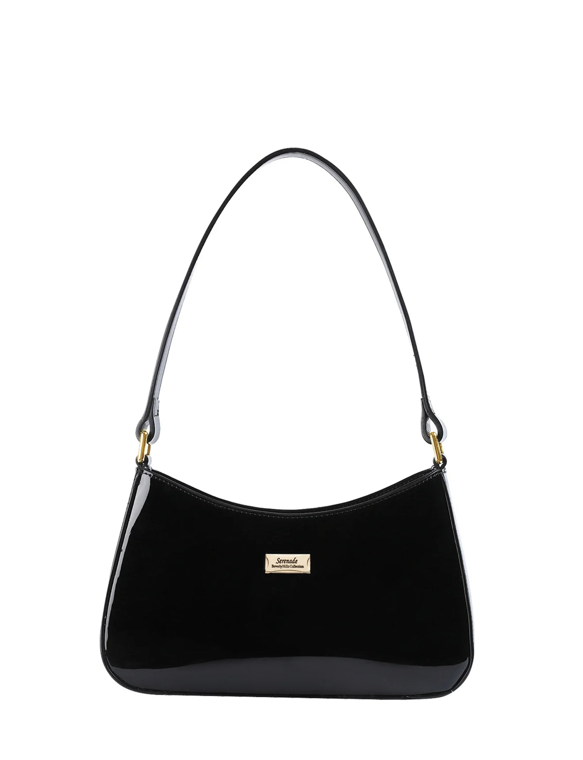 Allura Patent Leather Bag with RFID - Black