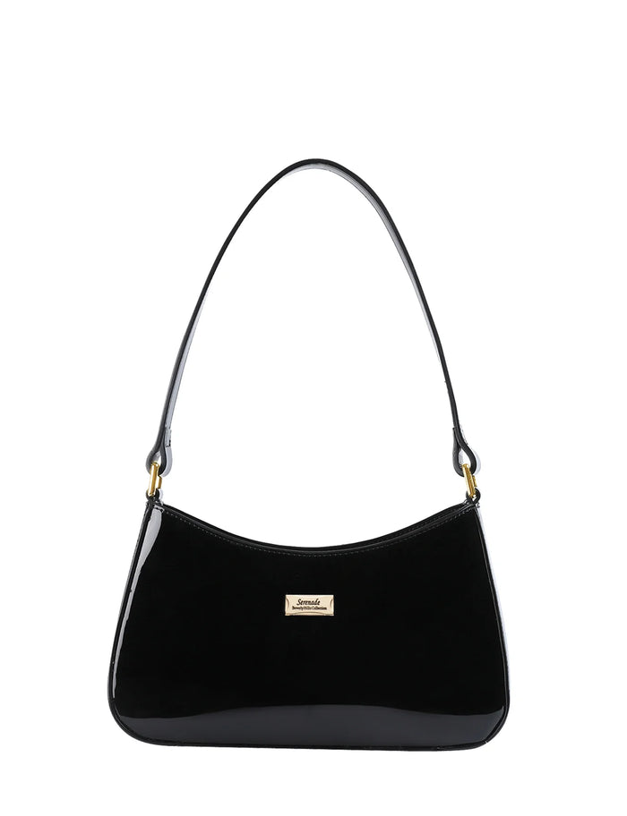 Allura Patent Leather Bag with RFID - Black