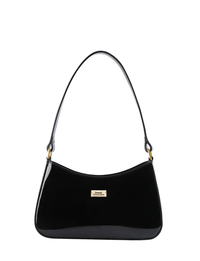 Allura Patent Leather Bag with RFID - Black
