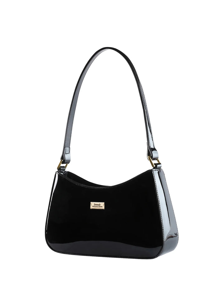 Allura Patent Leather Bag with RFID - Black