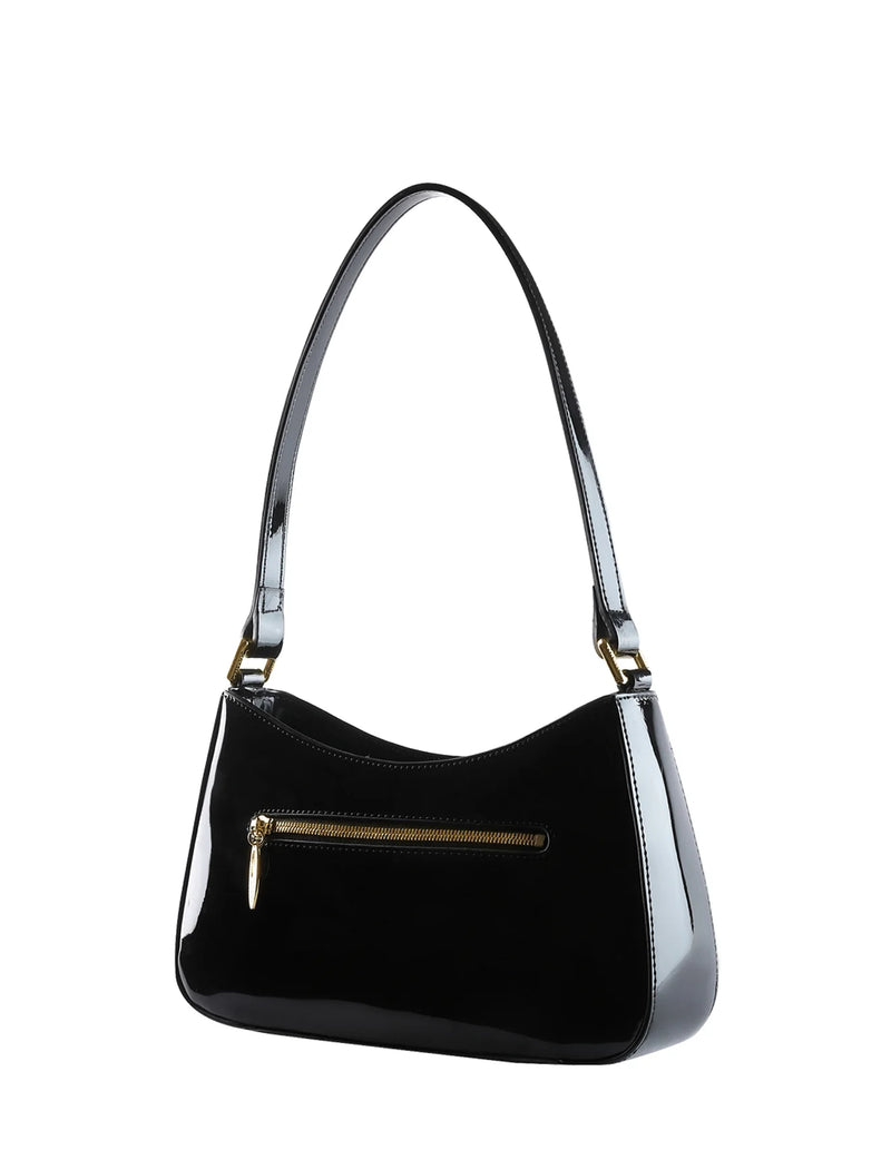 Allura Patent Leather Bag with RFID - Black