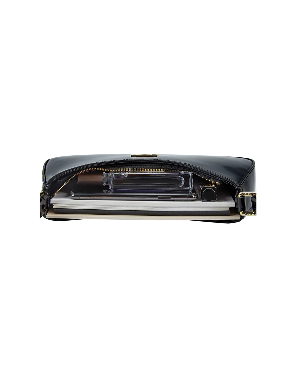 Allura Patent Leather Bag with RFID - Black