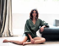 Sardinia Blouse - Olive Zig Zag